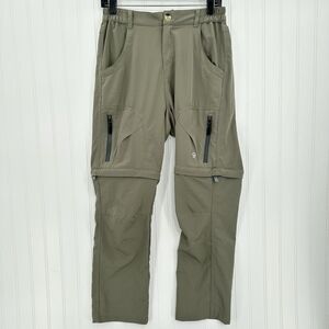 Little Donkey Andy Pants Women Small Convertible Green Hiking Zip Off Shorts EUC